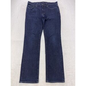 J Crew Jeans Mens‎ 34x32 Blue Denim Flex Straight Leg Dark Wash Preppy Casual